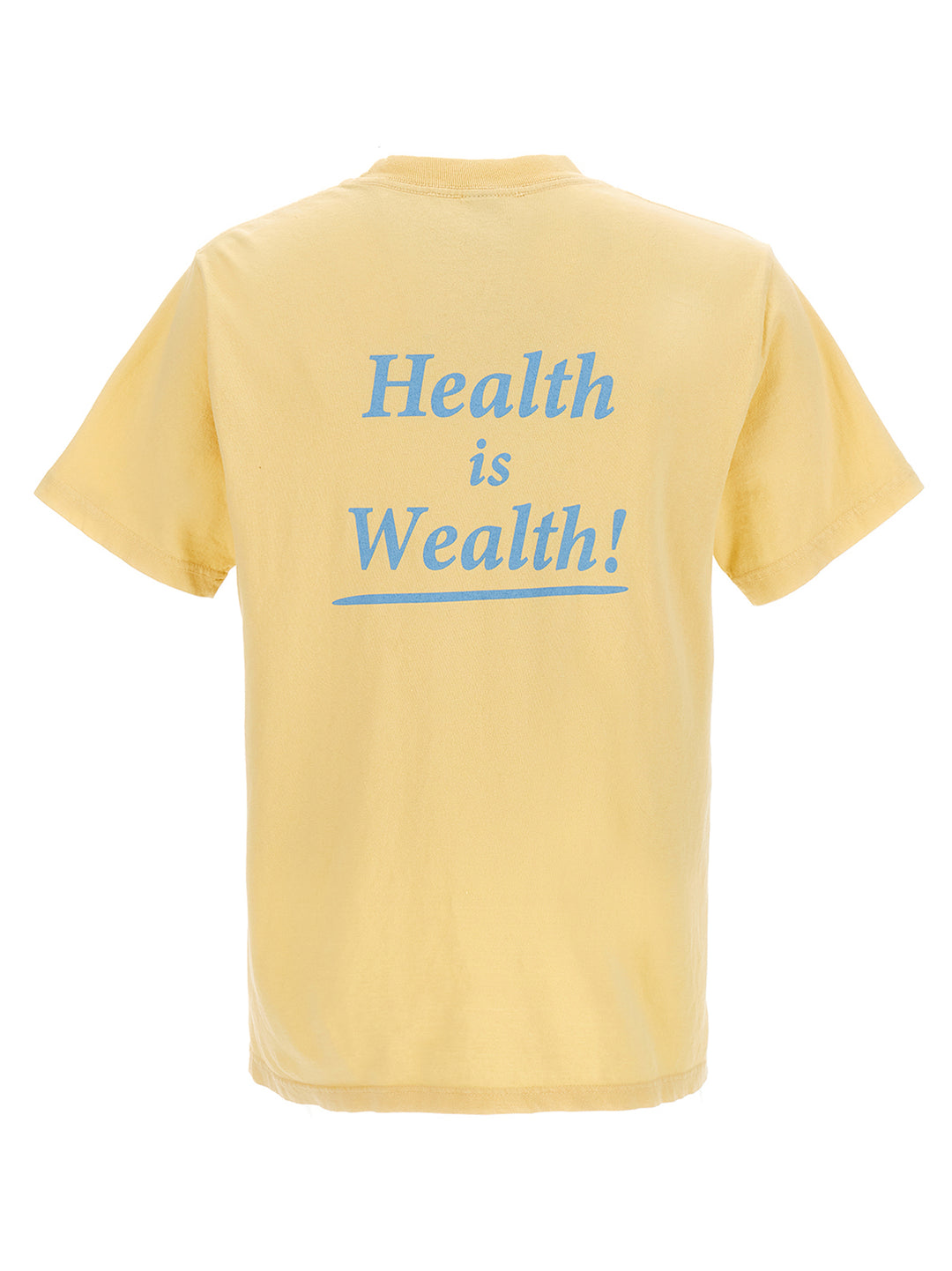 Health Is Wealth T Shirt Giallo