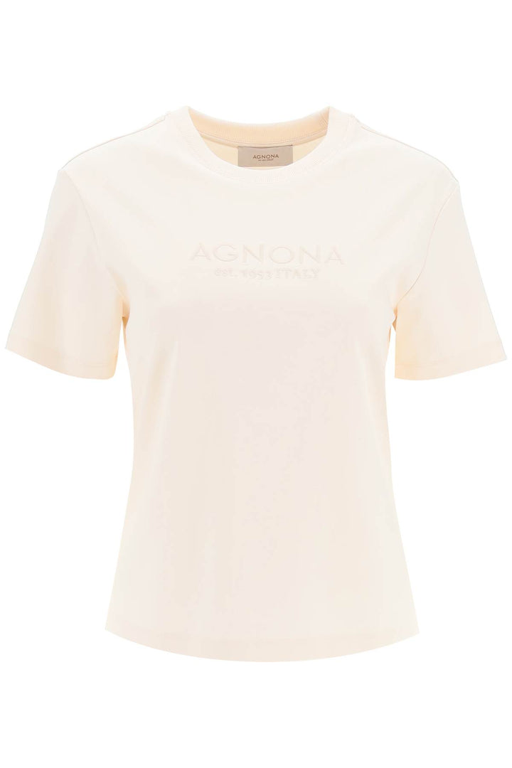 T Shirt Con Logo Ricamato - Agnona - Donna