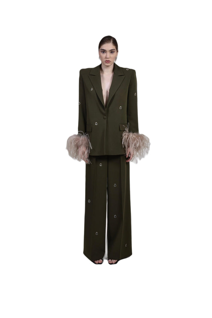 Tailleur Giacca e pantaloni Lio verde-The Archivia-Wanan Luxury