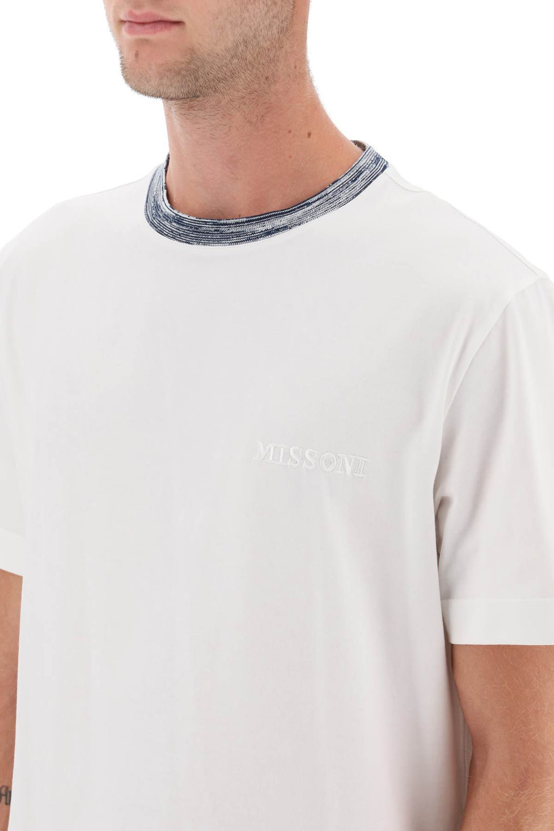 T Shirt Con Collo A Contrasto - Missoni - Uomo