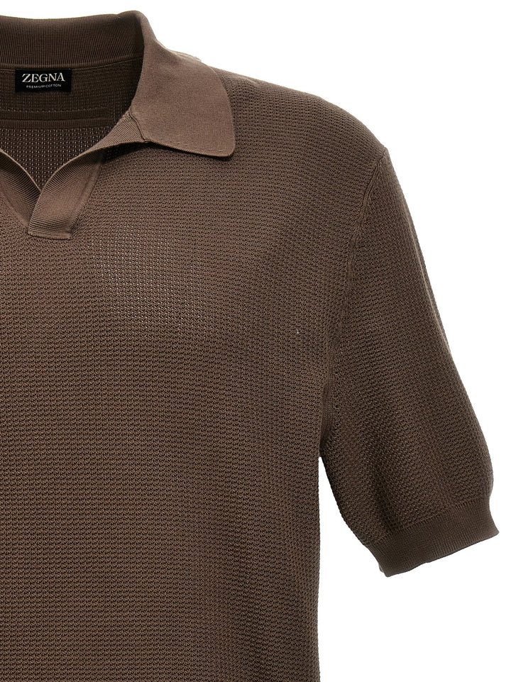 Knitted  Shirt Polo Verde