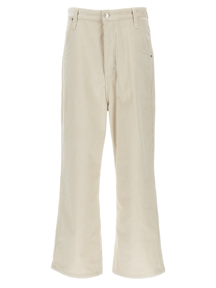 Ribbed Velvet Pantaloni Bianco