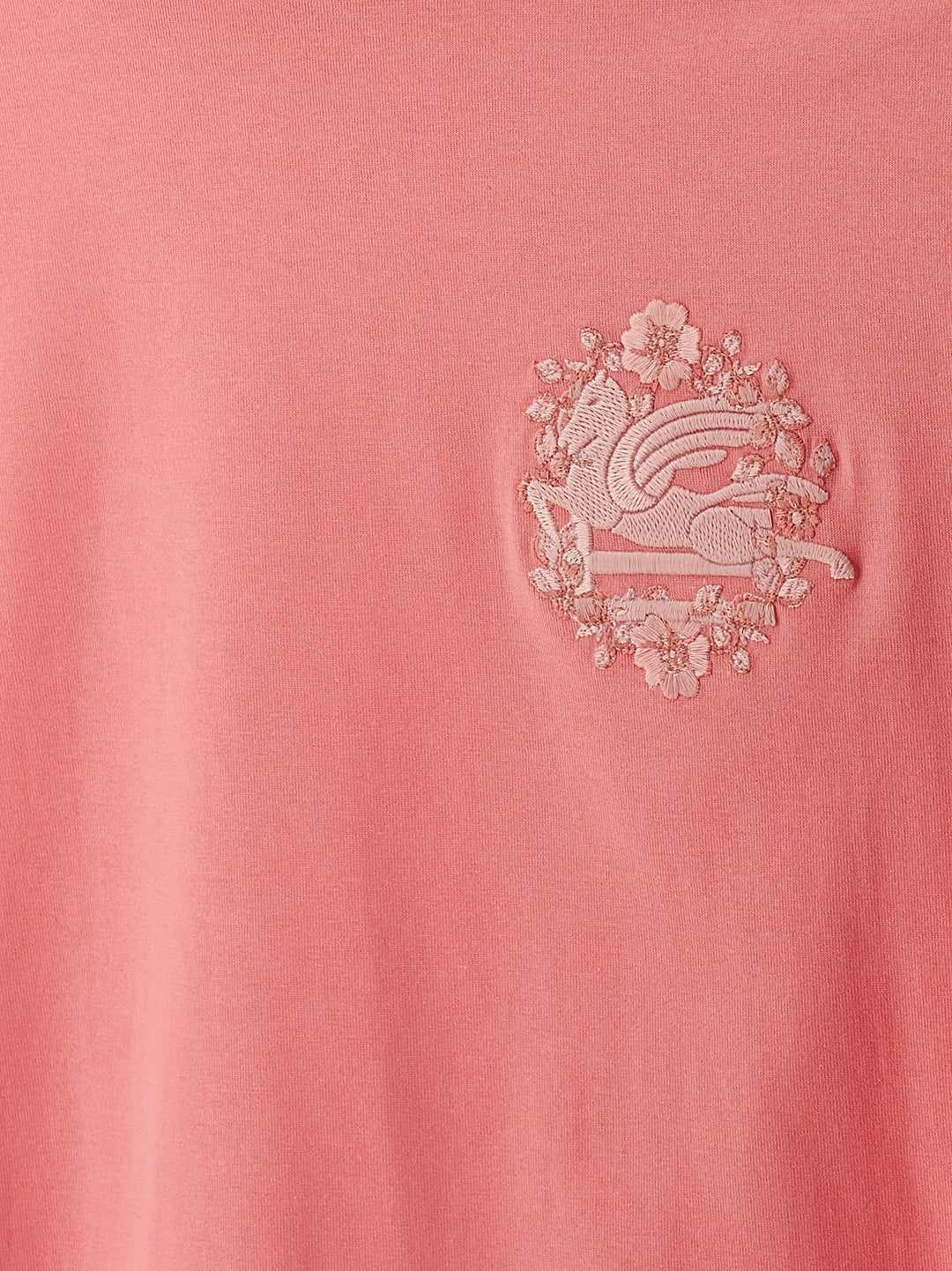 Logo Embroidery T Shirt Rosa