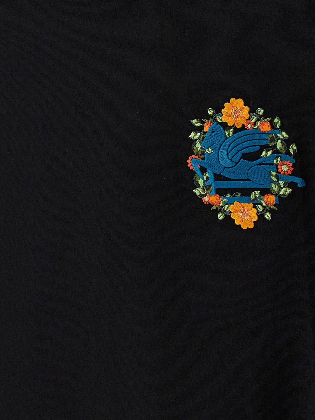 Logo Embroidery T Shirt Nero