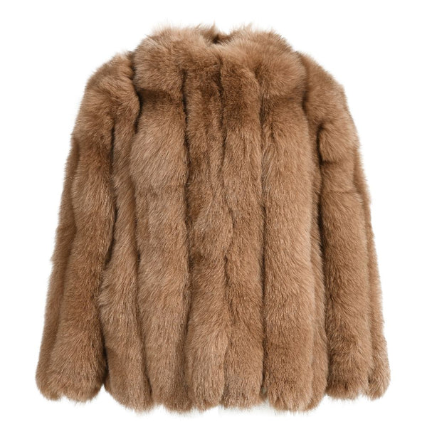 Giacca Reine Camel in Pelliccia di Volpe