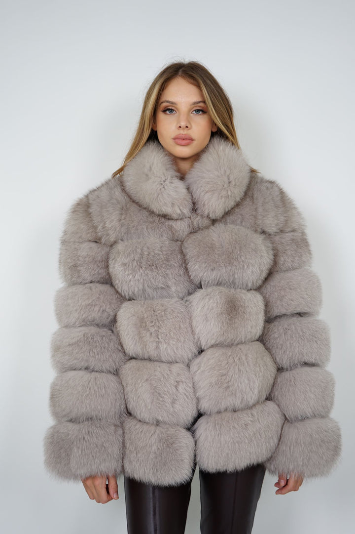Giacca Enry Grigia in Pelliccia di Volpe