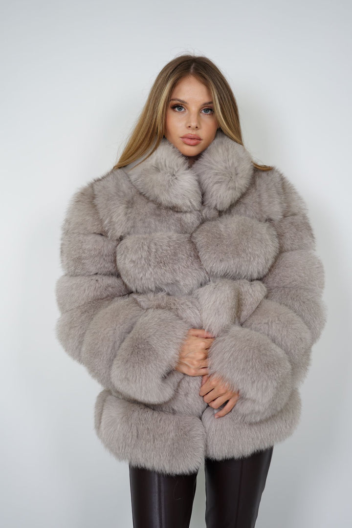 Giacca Enry Grigia in Pelliccia di Volpe