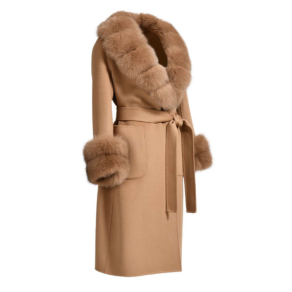 Cappotto Lebonè Camel Misto Cachemire