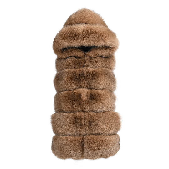 Gilet Calere Camel in Pelliccia di Volpe