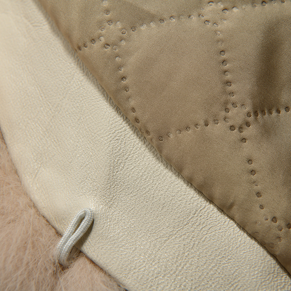 Gilet Ami Beige in Pelliccia di Volpe