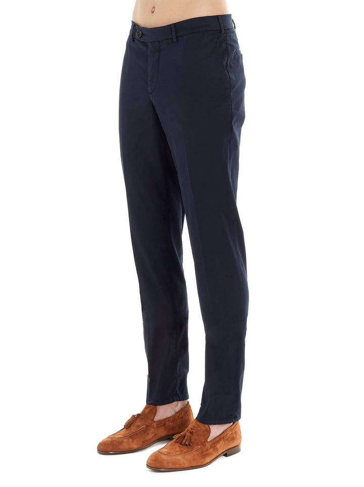 Flat Front Pantaloni Blu