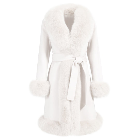 Cappotto Liberty Bianco Misto Cachemire