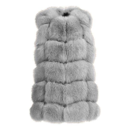 Gilet Classy Grigio in Pelliccia di Volpe