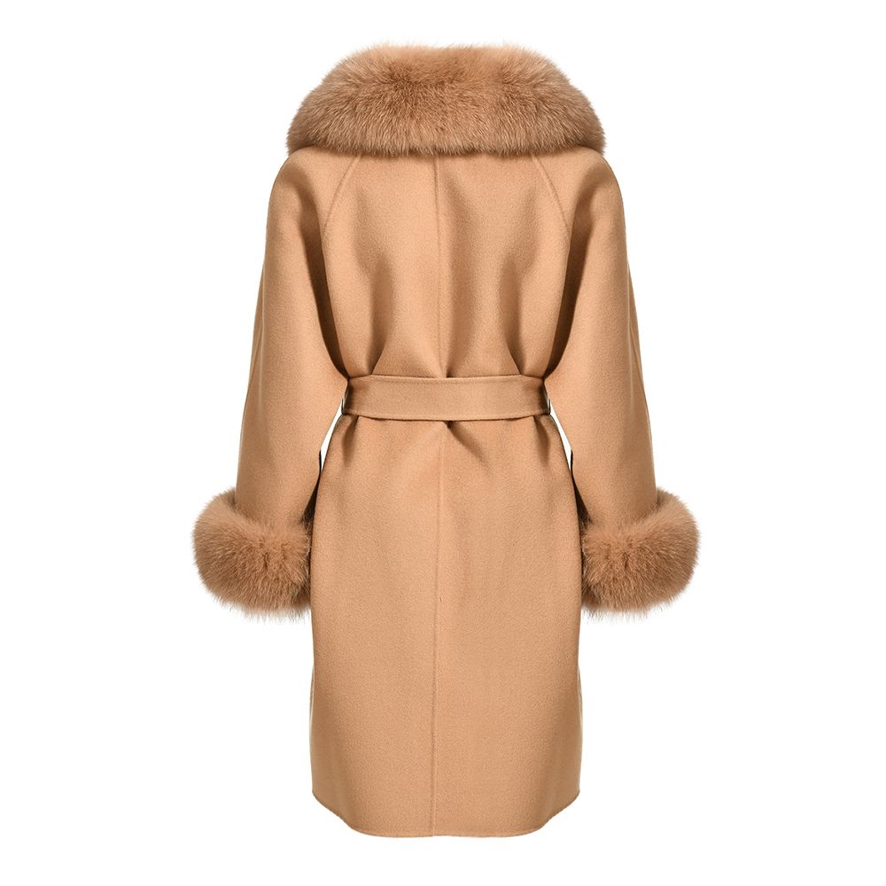 Cappotto Chiara Camel in Misto Cachemire