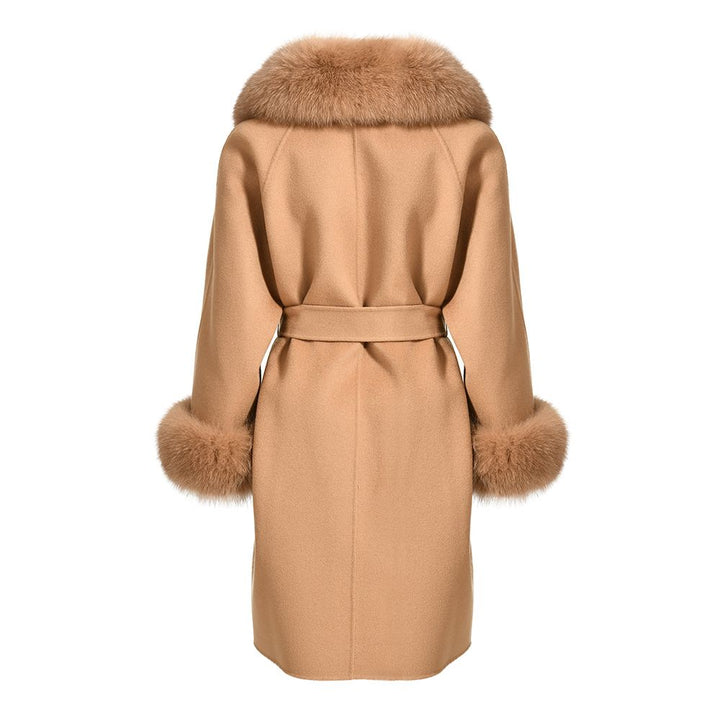 Cappotto Chiara Camel in Misto Cachemire