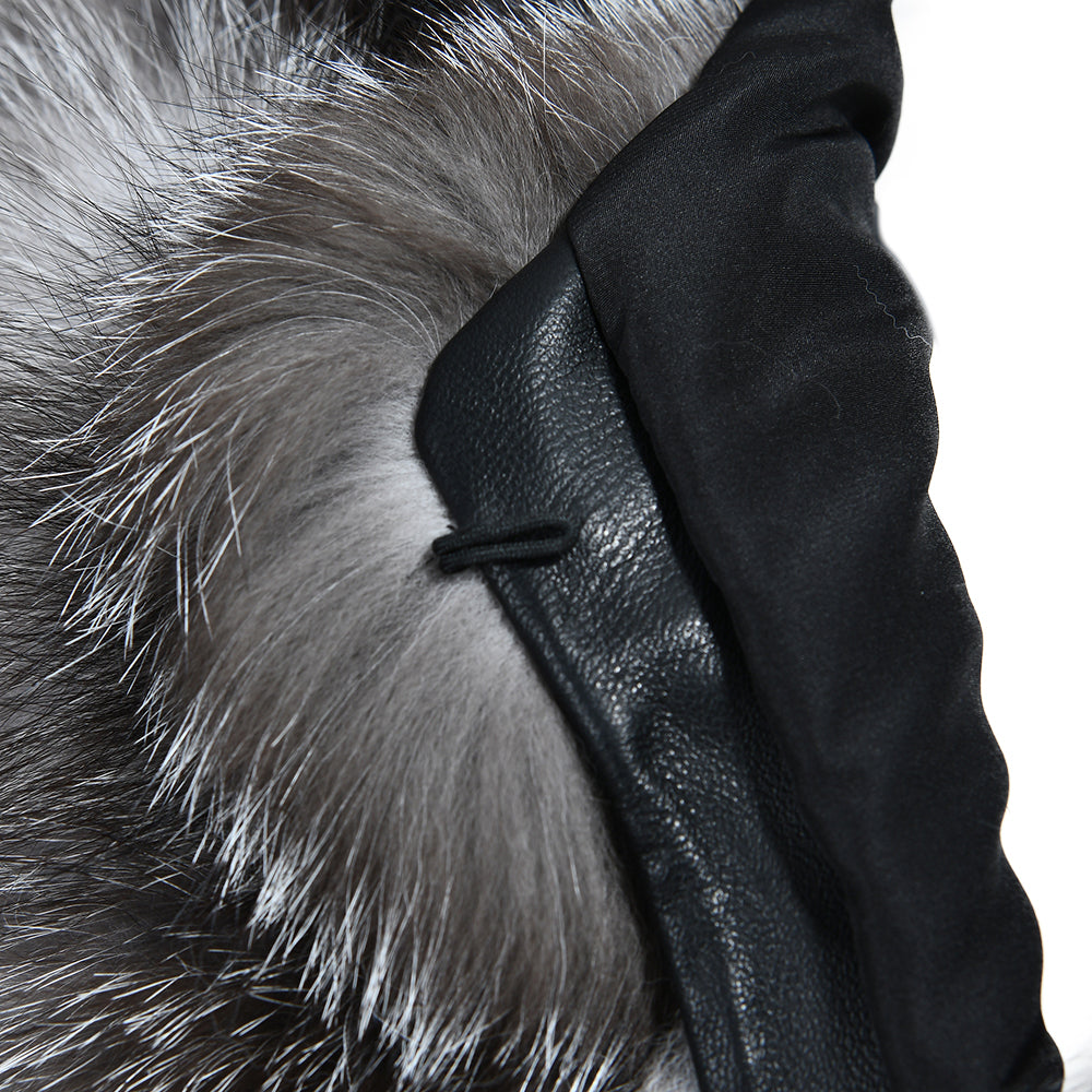 Giacca Rouge Grigia Naturale in Pelliccia di Volpe