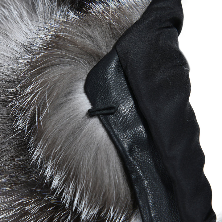 Giacca Rouge Grigia Naturale in Pelliccia di Volpe