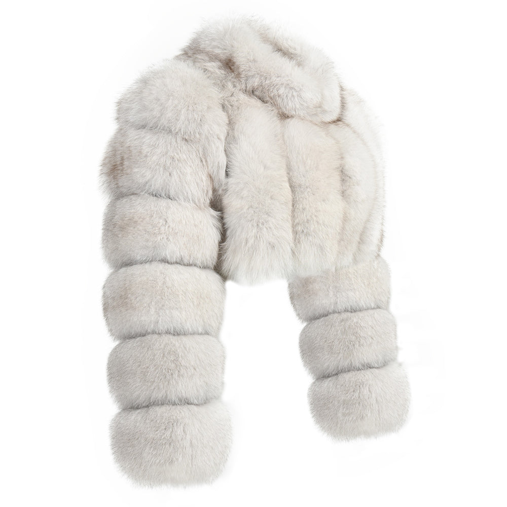 Giacca Bon Bianca Naturale in Pelliccia di Volpe