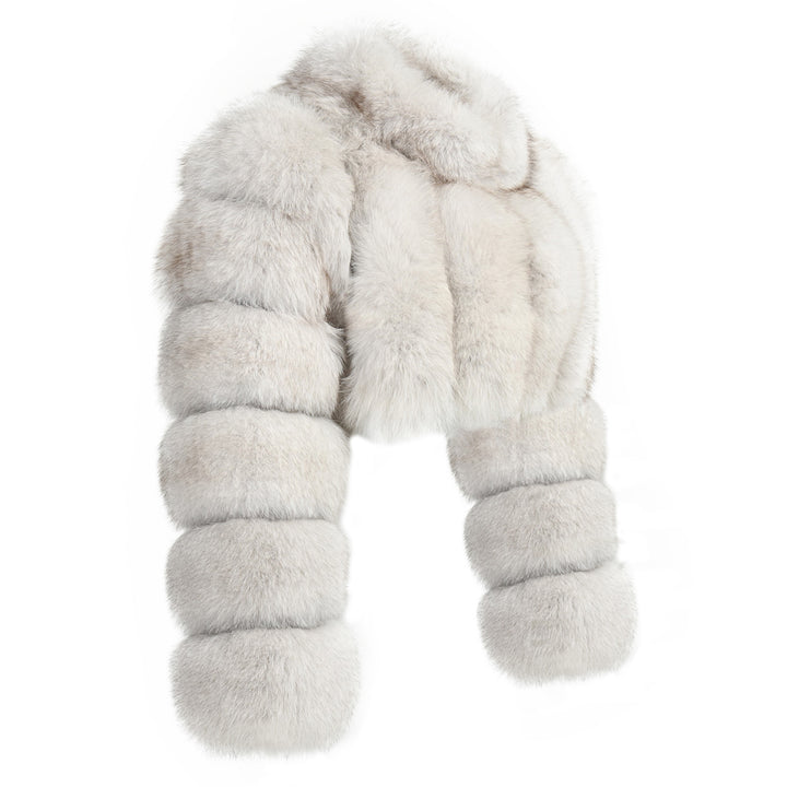 Giacca Bon Bianca Naturale in Pelliccia di Volpe