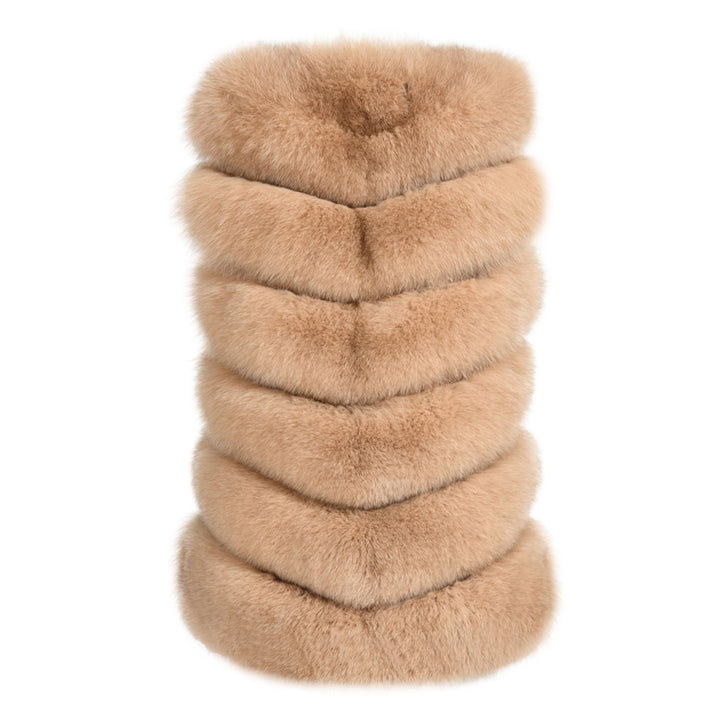 Gilet Roxanne Camel in Pelliccia di Volpe