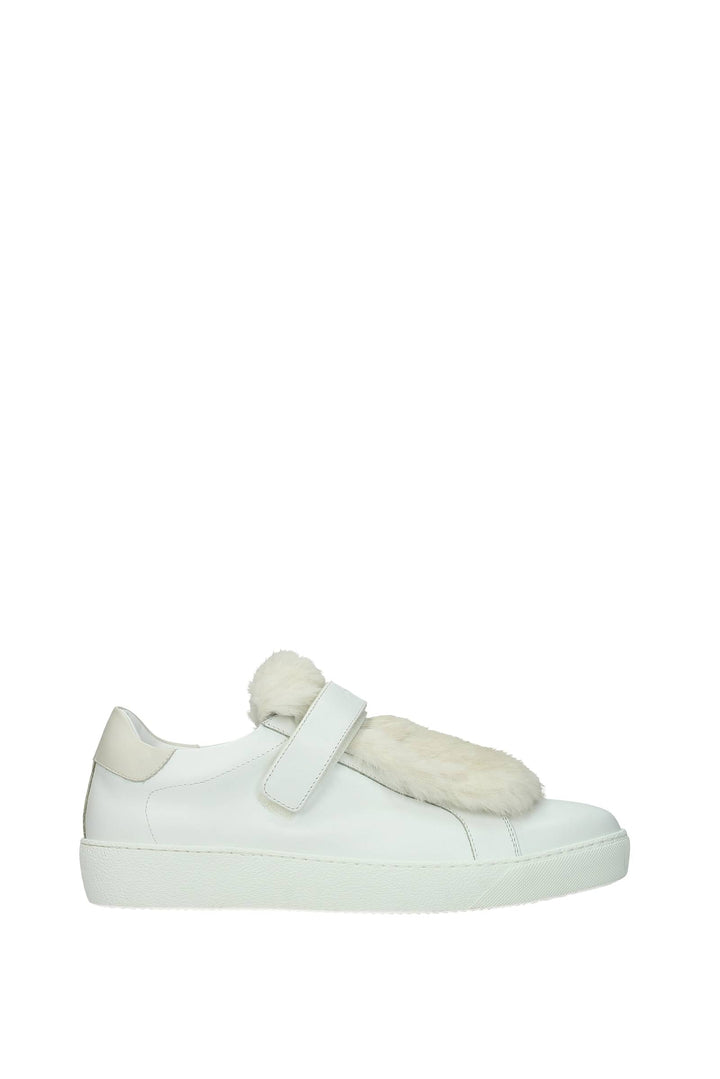 Sneakers Lucie Pelle Bianco Cera - Moncler - Donna