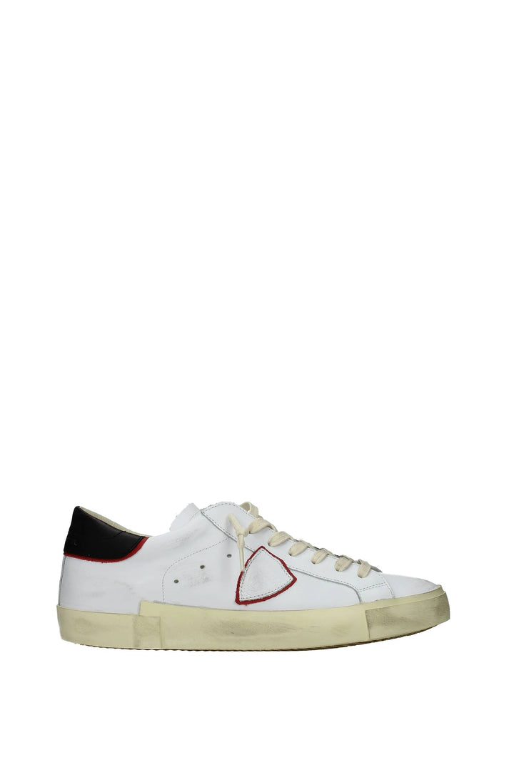 Sneakers Prsx Pelle Bianco Rosso - Philippe Model - Uomo