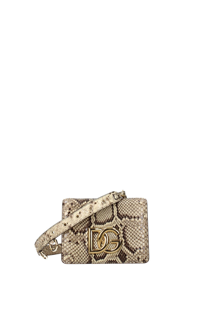 Borse A Tracolla Pelle Di Pitone Beige Sabbia - Dolce&Gabbana - Donna