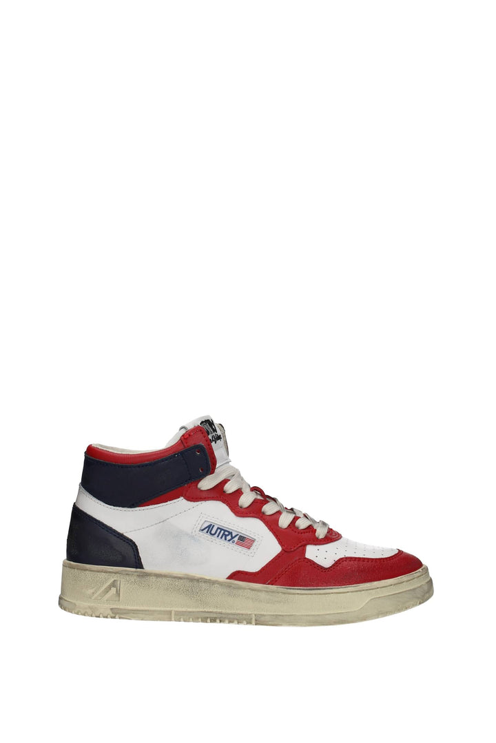 Sneakers Pelle Bianco Rosso - Autry - Uomo