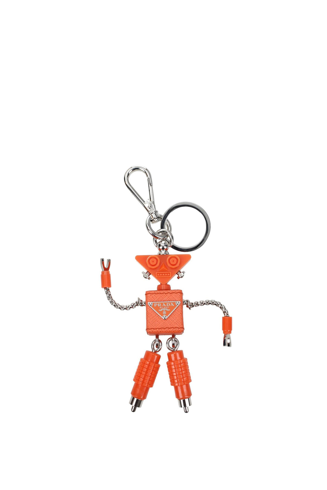 Portachiavi Trick Robot Pelle Arancione - Prada - Uomo