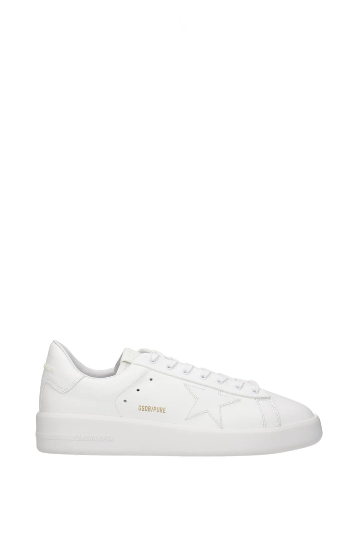 Sneakers Pure Star Pelle Bianco Bianco - Golden Goose - Uomo