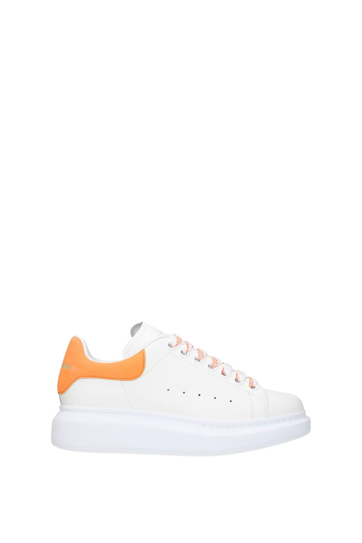 Sneakers Oversize Pelle Bianco Arancione - Alexander McQueen - Donna