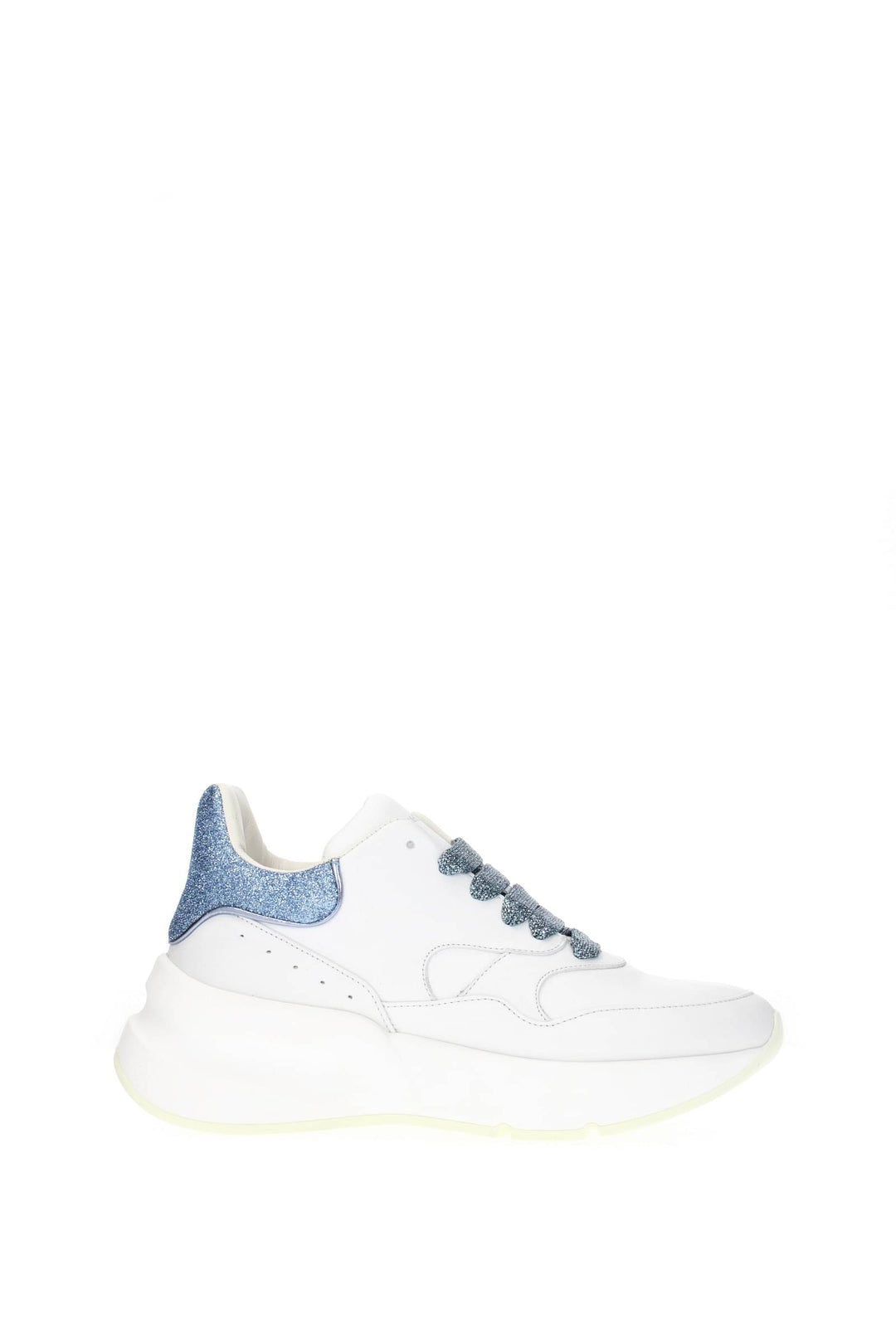 Sneakers Pelle Bianco Pale Blue - Alexander McQueen - Donna