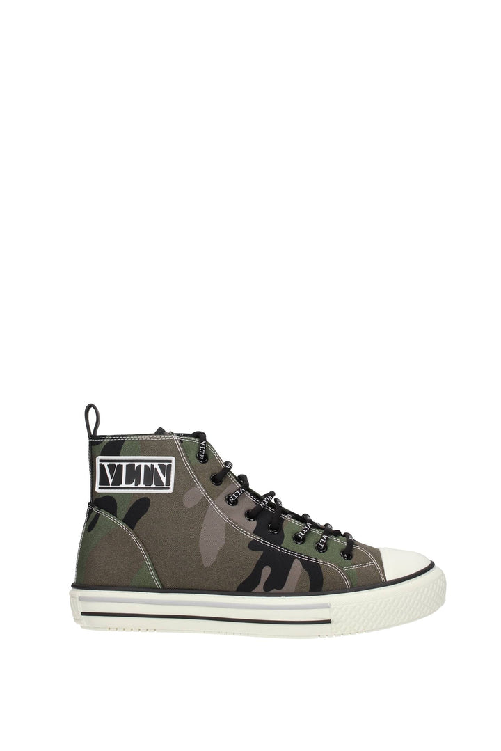 Sneakers Vltn Tessuto Verde Verde Militare - Valentino Garavani - Uomo