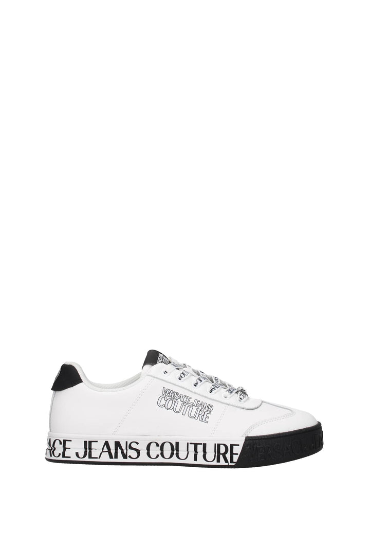 Versace Jeans Sneakers Couture Pelle Bianco Nero - Versace Jeans Couture - Uomo