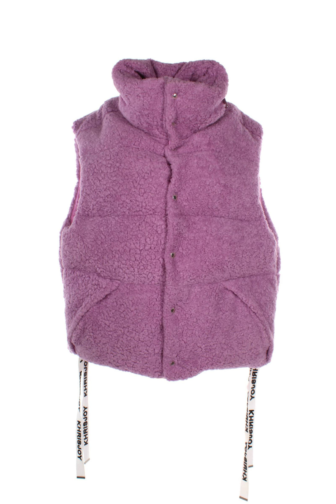 Idee Regalo Puff Oversize Vest Pile Acrilica Viola Malva - Khrisjoy - Donna