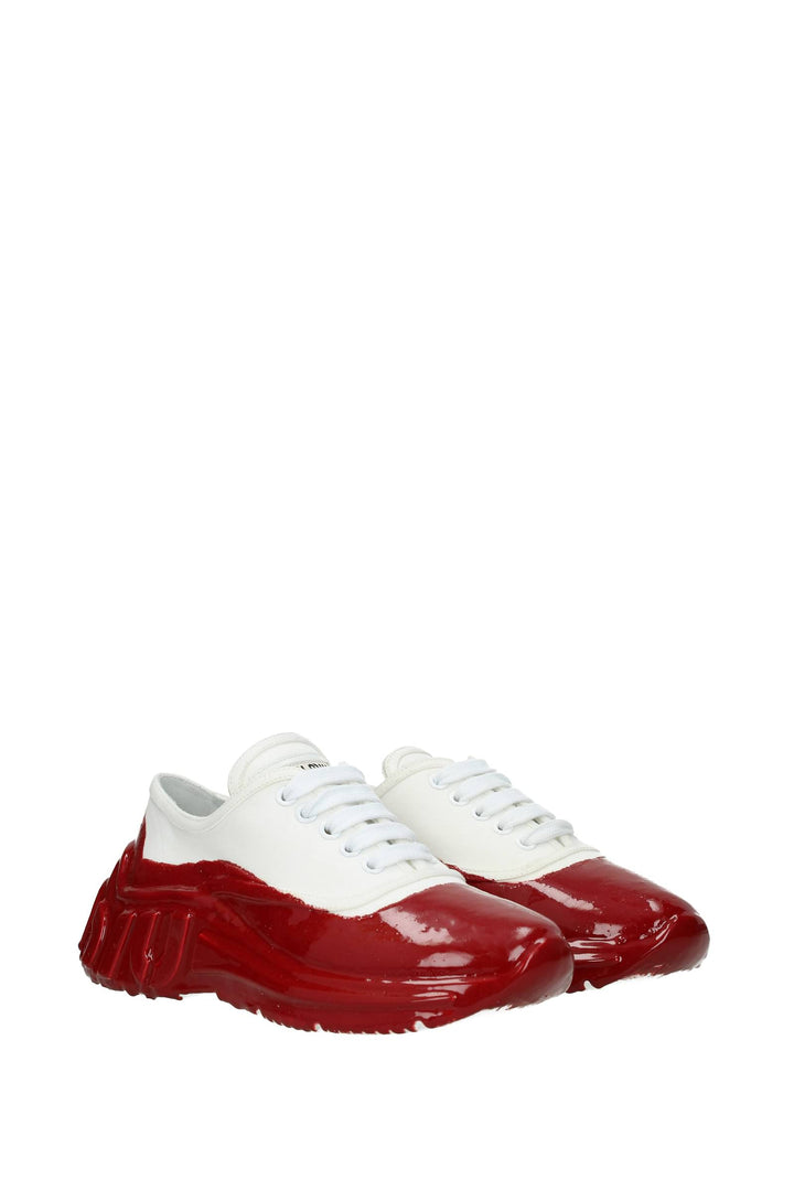 Sneakers Tessuto Bianco Rosso - Miu Miu - Donna