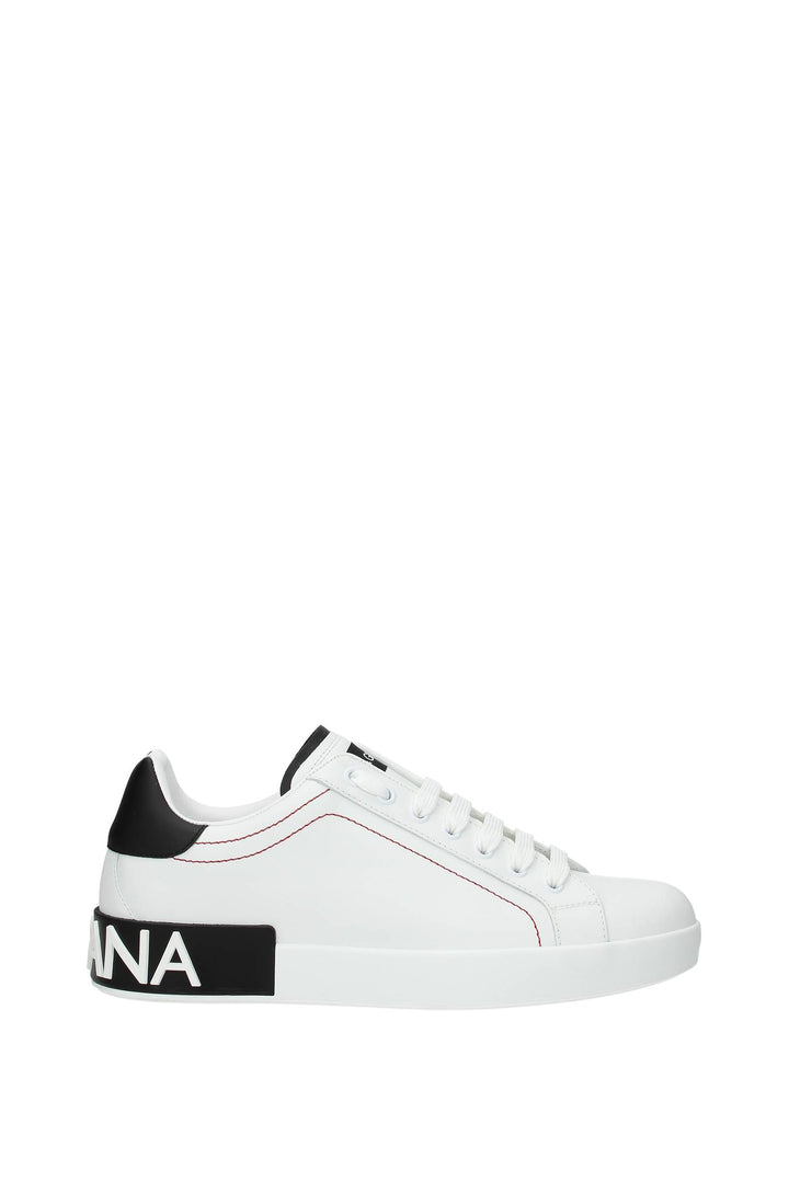 Sneakers Pelle Bianco Nero - Dolce&Gabbana - Uomo