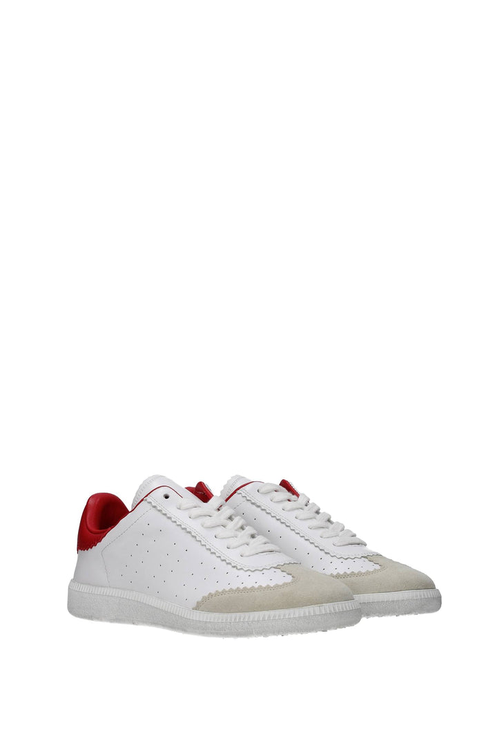 Sneakers Bryce Pelle Bianco Rosso - Isabel Marant - Donna