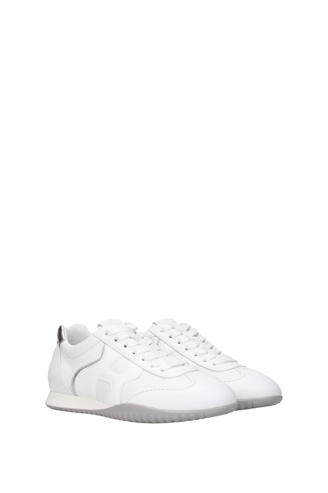 Sneakers Pelle Bianco Argento - Hogan - Donna