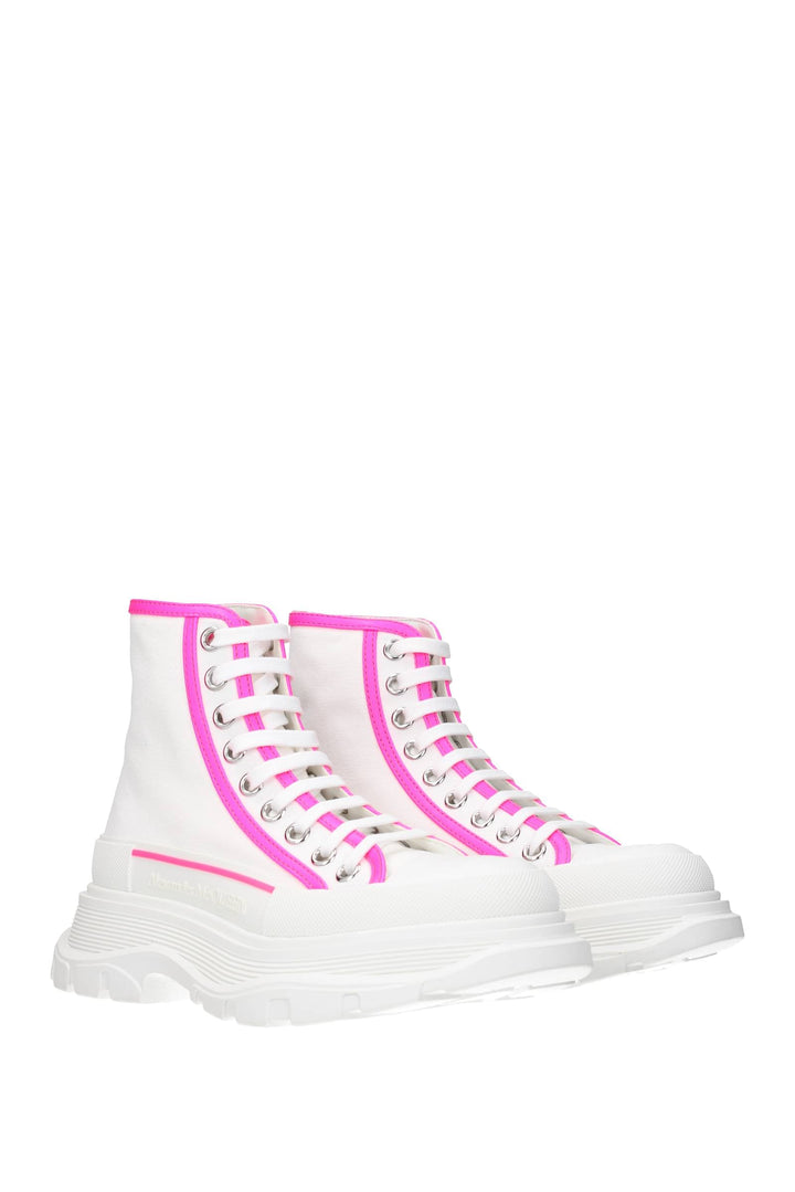 Sneakers Tessuto Bianco Rosa Fluo - Alexander McQueen - Donna