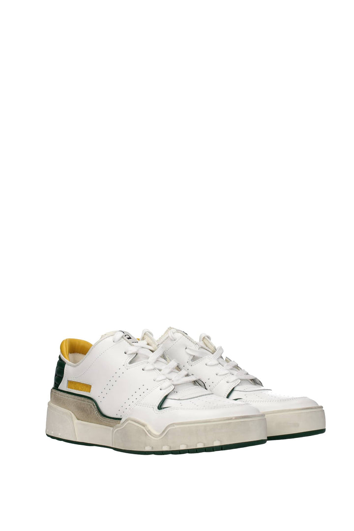 Sneakers Pelle Bianco Giallo - Isabel Marant - Uomo