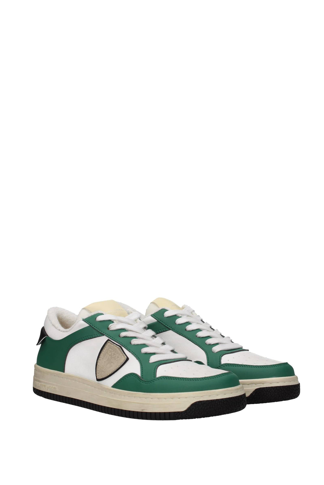 Sneakers Lyon Low Eco Pelle Bianco Verde - Philippe Model - Uomo