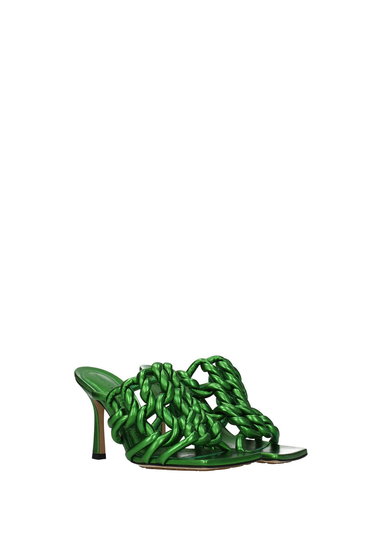 Sandali Stretch Twist Pelle Verde Verde Scarabeo - Bottega Veneta - Donna