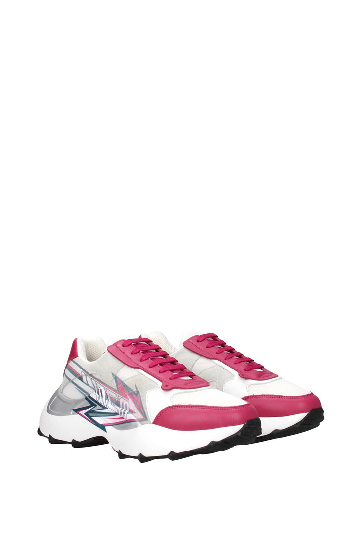 Sneakers Pelle Bianco Fuxia - MCM - Donna