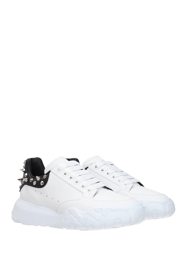Sneakers Pelle Bianco Nero - Alexander McQueen - Uomo