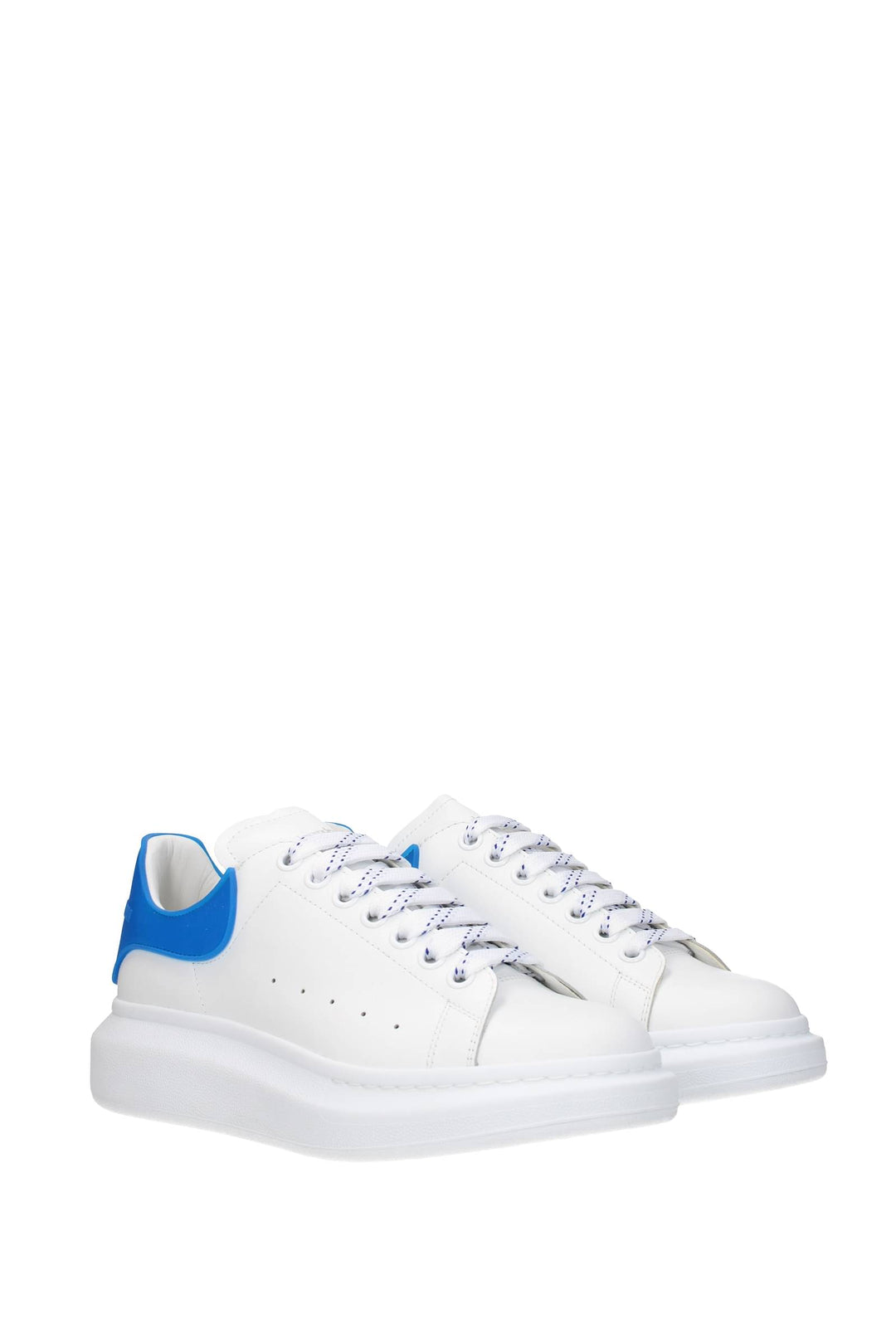 Sneakers Oversize Pelle Bianco Blu - Alexander McQueen - Uomo