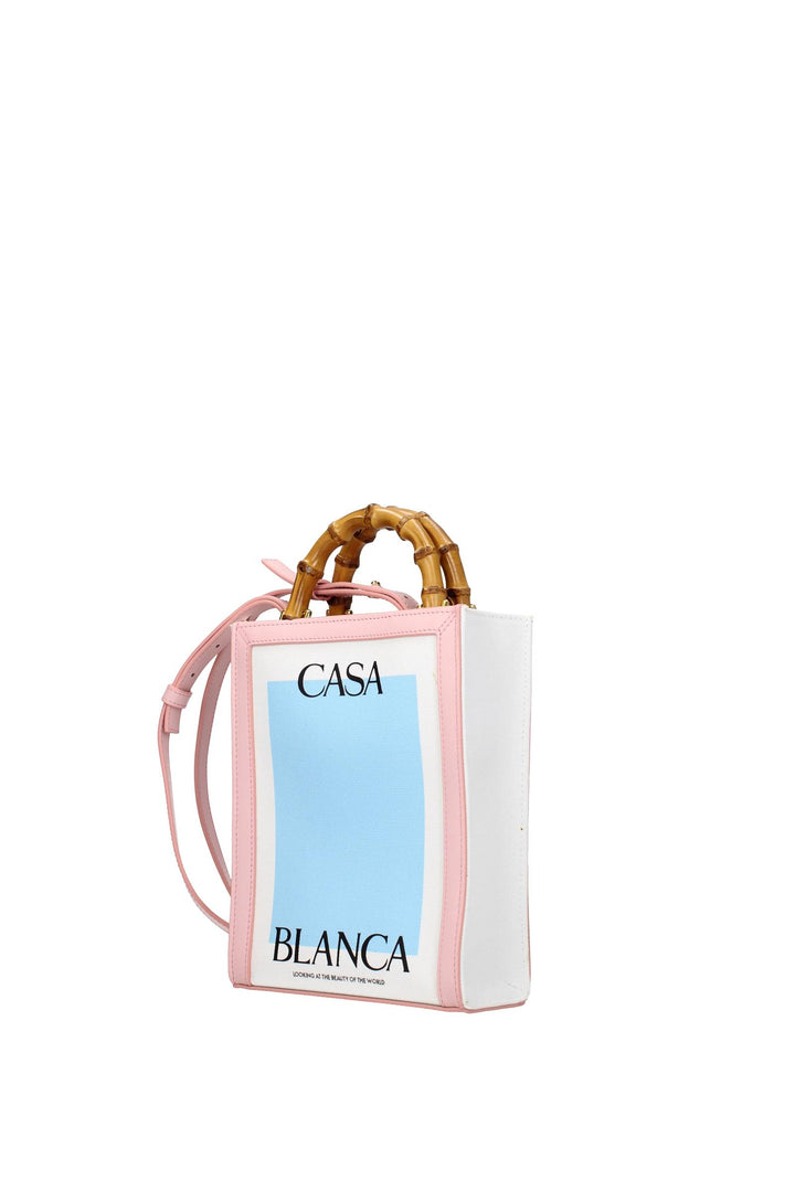 Borse A Mano Cotone Bianco Rosa Tenue - Casablanca - Donna