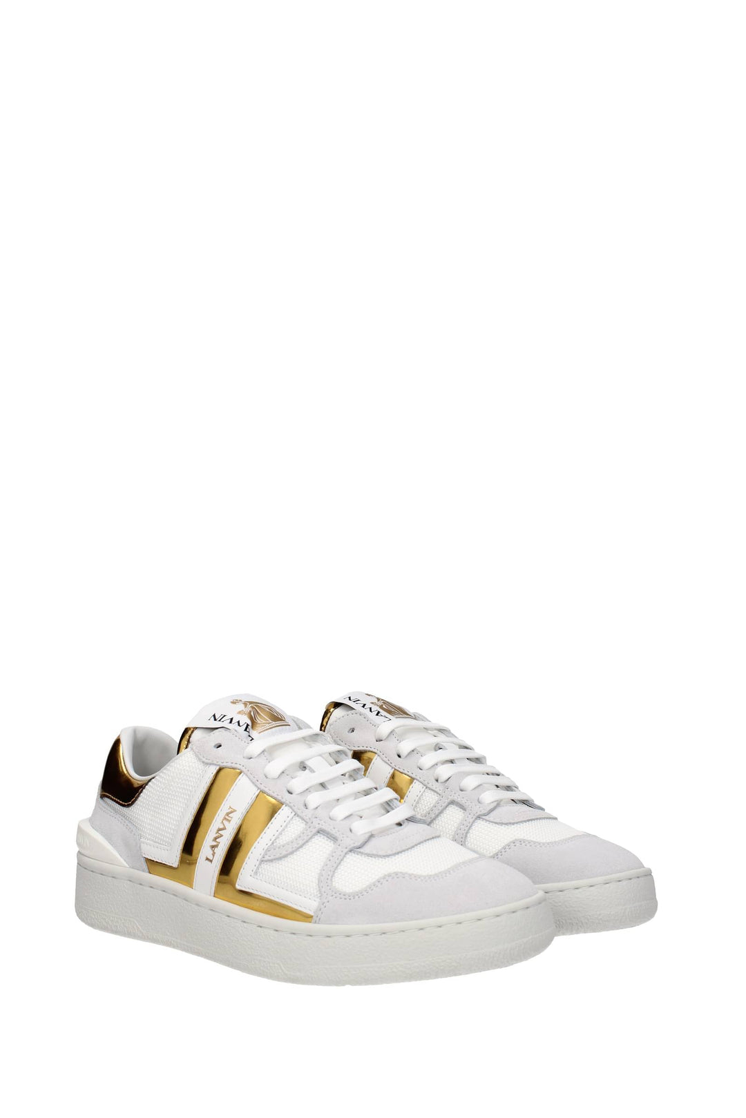 Sneakers Clay Tessuto Bianco Oro - Lanvin - Donna