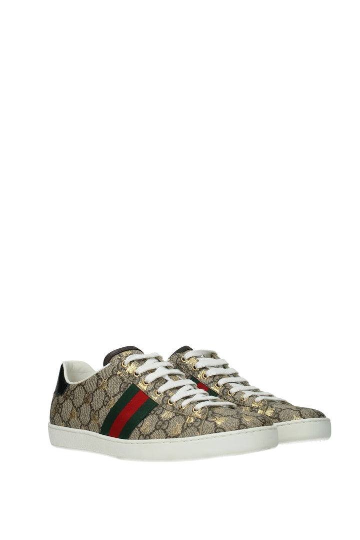 Sneakers Tessuto Beige Oro - Gucci - Donna