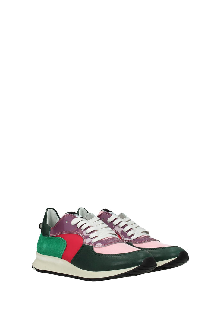 Sneakers Montecarlo Raso Verde Rosa - Philippe Model - Donna